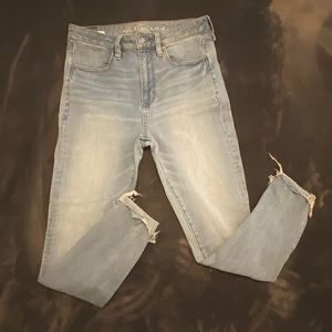 Light blue American Eagle jeans.